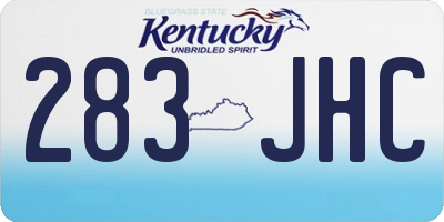 KY license plate 283JHC
