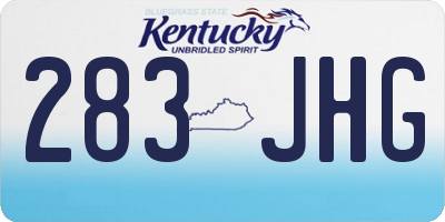 KY license plate 283JHG