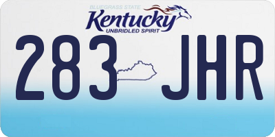 KY license plate 283JHR