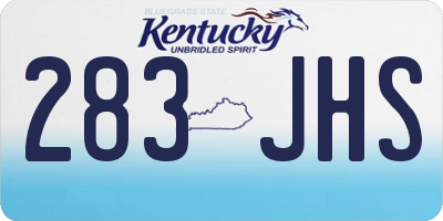 KY license plate 283JHS