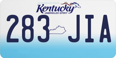 KY license plate 283JIA