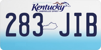 KY license plate 283JIB
