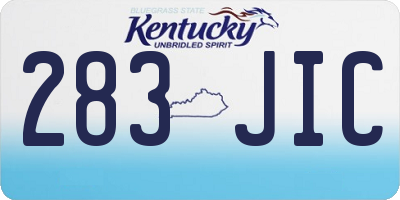KY license plate 283JIC