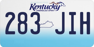 KY license plate 283JIH
