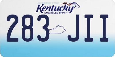 KY license plate 283JII