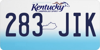 KY license plate 283JIK