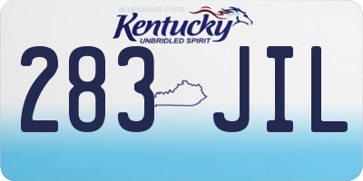 KY license plate 283JIL