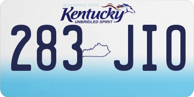KY license plate 283JIO