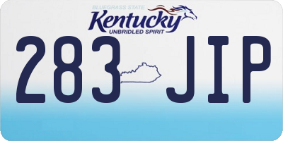 KY license plate 283JIP