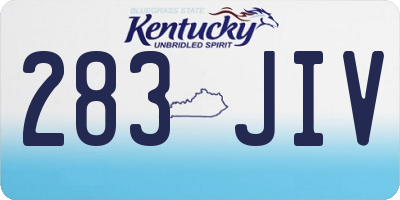 KY license plate 283JIV