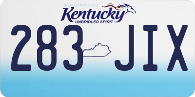 KY license plate 283JIX