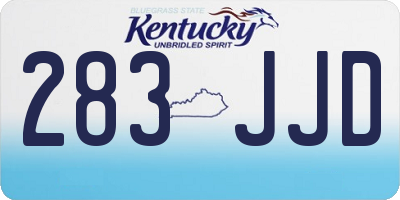 KY license plate 283JJD