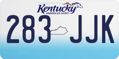 KY license plate 283JJK