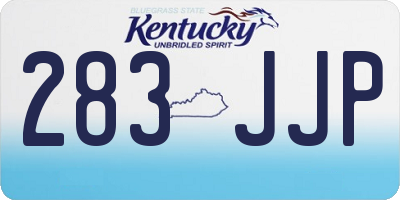 KY license plate 283JJP
