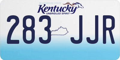 KY license plate 283JJR