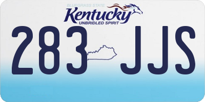 KY license plate 283JJS