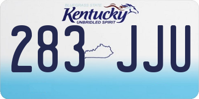 KY license plate 283JJU