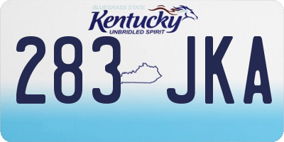 KY license plate 283JKA