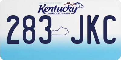 KY license plate 283JKC