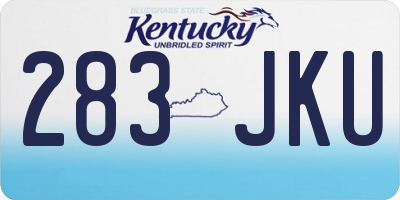 KY license plate 283JKU