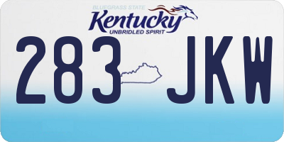 KY license plate 283JKW