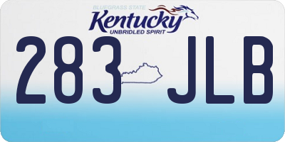 KY license plate 283JLB