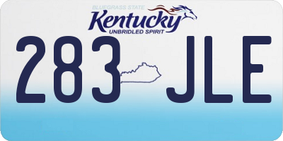 KY license plate 283JLE