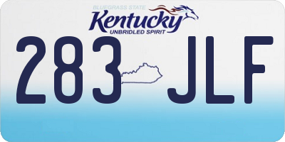 KY license plate 283JLF