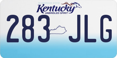 KY license plate 283JLG