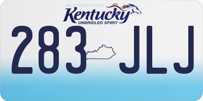 KY license plate 283JLJ