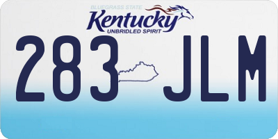 KY license plate 283JLM