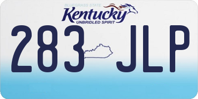 KY license plate 283JLP