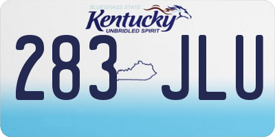 KY license plate 283JLU