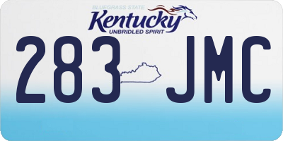 KY license plate 283JMC