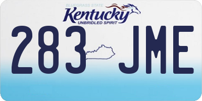 KY license plate 283JME
