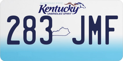 KY license plate 283JMF