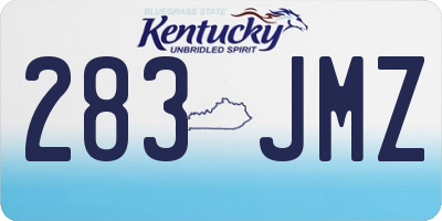 KY license plate 283JMZ