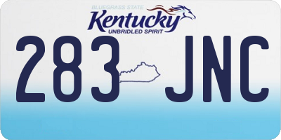 KY license plate 283JNC