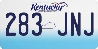 KY license plate 283JNJ
