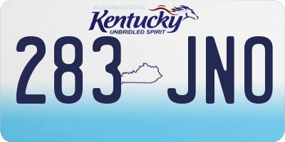 KY license plate 283JNO