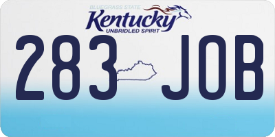 KY license plate 283JOB