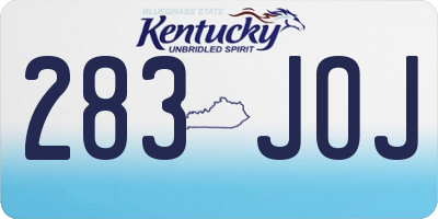 KY license plate 283JOJ