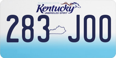 KY license plate 283JOO