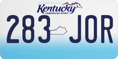 KY license plate 283JOR