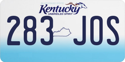 KY license plate 283JOS