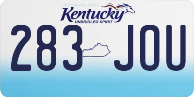 KY license plate 283JOU
