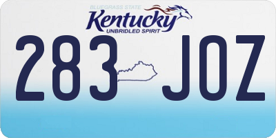 KY license plate 283JOZ