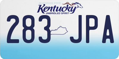 KY license plate 283JPA