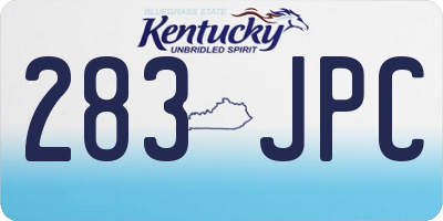 KY license plate 283JPC