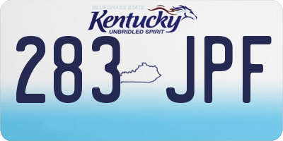 KY license plate 283JPF